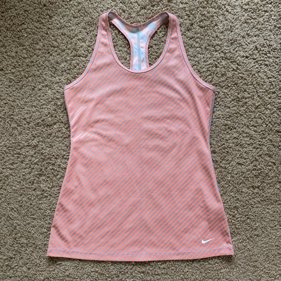 Nike Tops - Nike Workout Tank Orange and Gray Striped